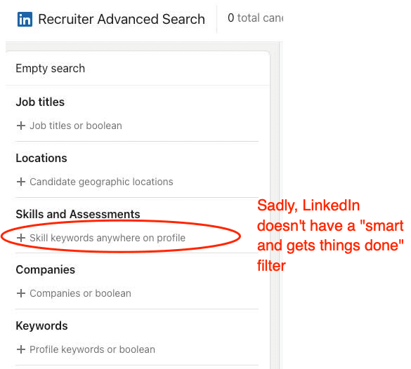 LinkedIn Recruiter — нет фильтра «хороший» для оценки инженеров